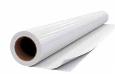 Wide-format printing roll with clean, smooth white surface.
